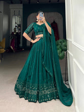 Bottle Green radiant and regal georgette Lehenga