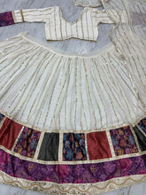 Elegant white and purple Chaniya Choli (long sleeves + tall option)