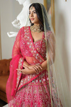 Rani pink satin Lehenga