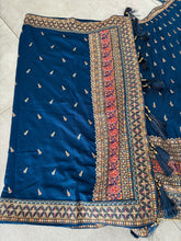 Navy blue silk lehenga