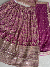 Arna collection - purple and gold floral georgette Lehenga