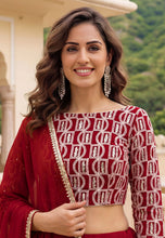 Red Georgette flowy and simply Lehenga