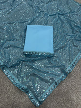 Sky blue sequinned saree