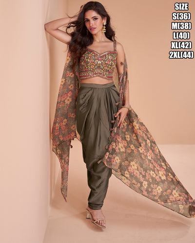 Indo western style dhoti 3 piece suits - readymade