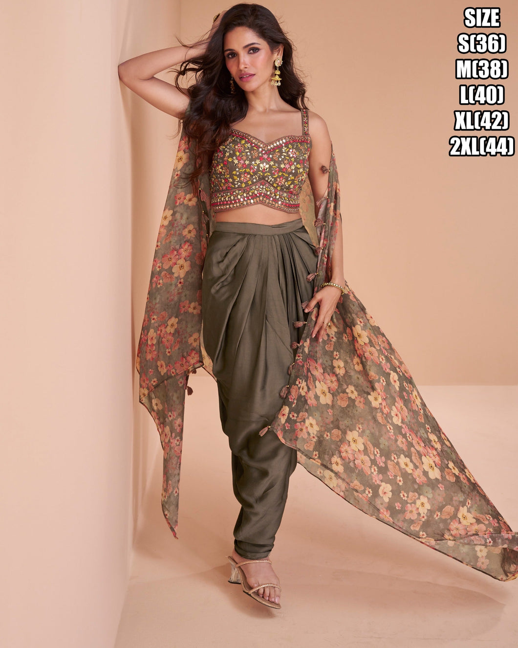 Indo western style dhoti 3 piece suits - readymade