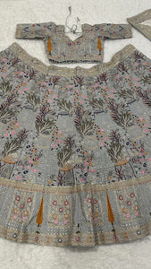 Elegant grey embroidered lehenga