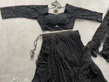 Boutique collection -  black flared and ruffle Lehenga