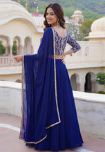 Blue Georgette flowy and simply Lehenga