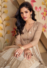Janisha -  georgette pleated anarkali in beige