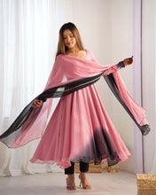 Onion pink shaded anarkali set readymade