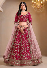 Magenta art silk Lehenga