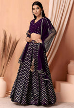 Georgette zigzag sequins lehenga - more colours