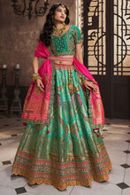 Royal collection- Peacock green banarasi silk Lehenga