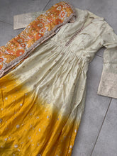 Ivory and mustard silk anarkali