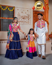 Three Tal traditional Lehenga Choli in blue (kids & men matching available)