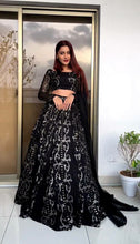 Black georgette spiral patterned Lehenga