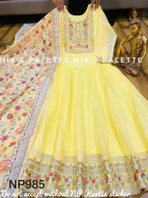 Niks collection - pastel yellow anarkali (plus size too)