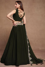 Blooming georgette plain skirt black Lehenga