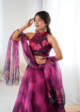 Magenta floral readymade lightweight Lehenga