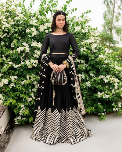 Simple and elegant black Lehenga