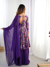 Purple Roman silk kediya style palazzo