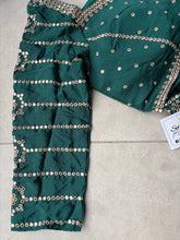 Green chinon silk Lehenga, readymade