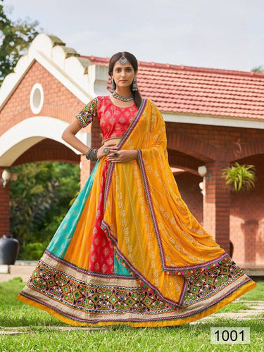 Multicoloured cotton readymade chaniya cholis