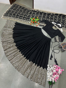 Simple and elegant black Lehenga