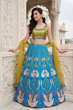 Trendy blue stone embroidered lehenga