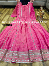 Niks collection - pink shimmer tissue anarkali (plus size option)