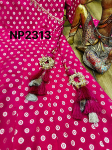 Niks - pink banarasi anarkali (plus size too up to UK 30)