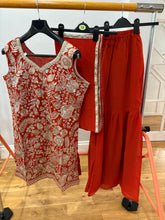 Burnt orange and gold sharara suit (plus size)