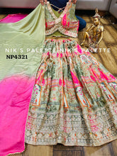 Mint green and pink lehenga
