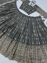 Silvery grey georgette Lehenga