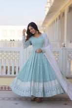 Baby blue Georgette anarkali readymade