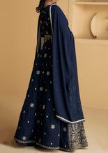 Navy blue partywear front slit Georgette anarkali
