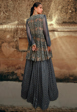 Janisha -  grey chinon silk Lehenga with short jacket