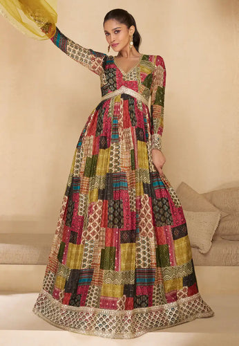 Janisha readymade - Multicoloured georgette anarkali