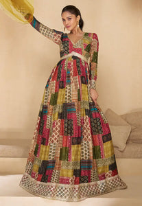 Janisha readymade - Multicoloured georgette anarkali