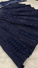 Midnight blue sequinned partywear Lehenga