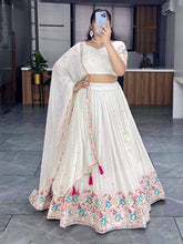 Elegance meets class in off white Lehenga (skirt stitched)