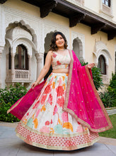 Floral white lehenga (plus size available 5XL)