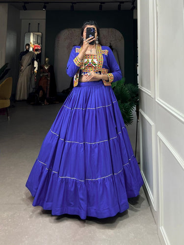 Gujarati style rayon chaniya choli with koti - readymade - lots of colours