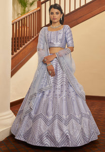 Lavender diamond silk Lehenga