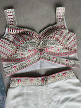 White palazzo set with tie and dye cape