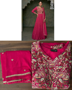 Janisha -  silk reception readymade gown in hot pink