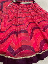 Organza striped trendy Lehenga in rose pink