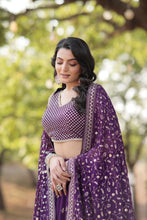 Purple flowy Lehenga