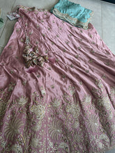 Pink satin silk Lehenga with contrasting dupatta