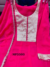 Niks collection - pink chinon silk anarkali (plus size option)